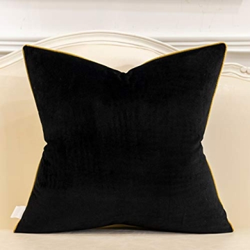 Avigers Premium Black White Gold Velvet Cushion Cover 22x22
