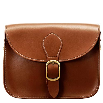 Crossbody Saddle Light Brown Camel Vegan Leather Bag Small Retro Satchel For Women Vintage Simple Ha...