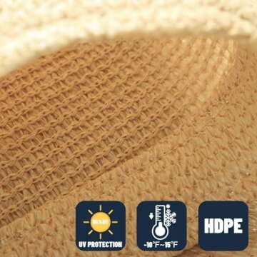 SUNNY GUARD Sun Shade Sail 6.5' x 10' Rectangle Sand UV Block Sunshade for Backyard Yard Deck Patio Garden Outdoor Activities and Facility(We Make Custom Size)