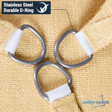 SUNNY GUARD Sun Shade Sail 6.5' x 10' Rectangle Sand UV Block Sunshade for Backyard Yard Deck Patio Garden Outdoor Activities and Facility(We Make Custom Size)