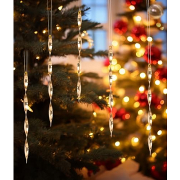 AMS Christmas Tree Ornaments 24PCS Aluminum Twisted Icicles