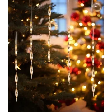 AMS Christmas Tree Ornaments 24PCS Aluminum Twisted Icicles