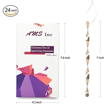 AMS Christmas Tree Ornaments 24PCS Aluminum Twisted Icicles