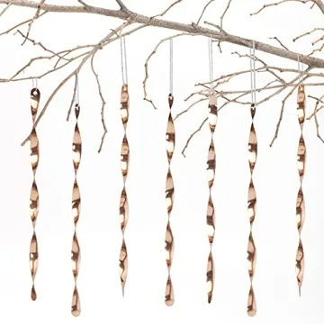 AMS Christmas Tree Ornaments 24PCS Aluminum Twisted Icicles