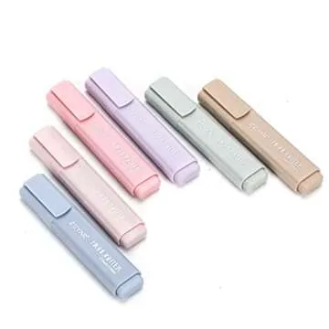 ZEYAR Highlighter Pen, Cream Colors Chisel Tip, Aesthetic Highlighter Marker, Water Based, Quick Dry, No Bleed, for Bible Study Notes School Office (6 Delight Colors)