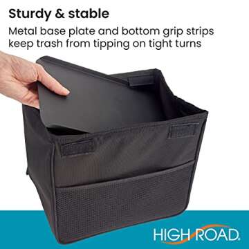 High Road TrashStand Weighted Car Trash Can with Lid