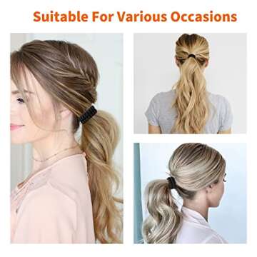 Spiral Coil Hair Ties for Women - 12 Pcs, No Crease Holders