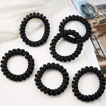 Spiral Coil Hair Ties for Women - 12 Pcs, No Crease Holders