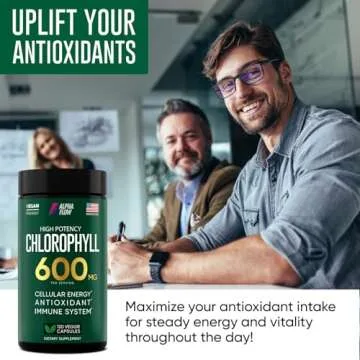Chlorophyll Capsules 600 mg - Natural Chlorophyll Pills for Women & Men - Highly BioAvailable Chlorophyll Supplement for Energy, Immunity, Skin + Internal Deodorant