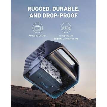 Anker 521 Portable Power Station Upgraded with LiFePO4 Battery, 256Wh 6-Port PowerHouse, 300W (Peak 600W) Solar Generator (Solar Panel Optional), 2 AC Outlets, 60W USB-C PD Output, Outdoor Generator (Renewed)