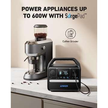 Anker 521 Portable Power Station Upgraded with LiFePO4 Battery, 256Wh 6-Port PowerHouse, 300W (Peak 600W) Solar Generator (Solar Panel Optional), 2 AC Outlets, 60W USB-C PD Output, Outdoor Generator (Renewed)
