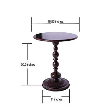 Assembly Round Metal Coffee End Tables for Living Room, Accent Furniture Pedestal Table, Nightstand Decor Side Tables for Bedroom, Plant Stand for Home office Indoor Garden Outdoor (Brushed Bronze)