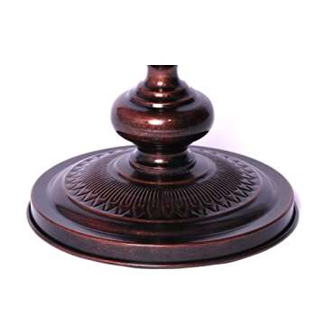 Assembly Round Metal Coffee End Tables for Living Room, Accent Furniture Pedestal Table, Nightstand Decor Side Tables for Bedroom, Plant Stand for Home office Indoor Garden Outdoor (Brushed Bronze)