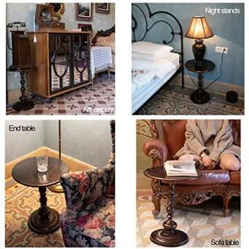 Round Metal Coffee End Table Easy Assembly Home Decor