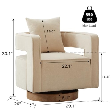 Chifee Vingol 29.1" Modern Beige Swivel Accent Chairs