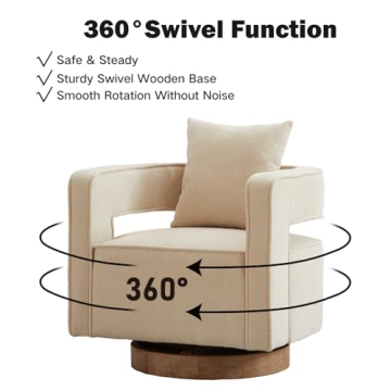 Chifee Vingol 29.1" Modern Beige Swivel Accent Chairs