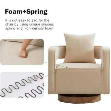 Chifee Vingol 29.1" Modern Beige Swivel Accent Chairs