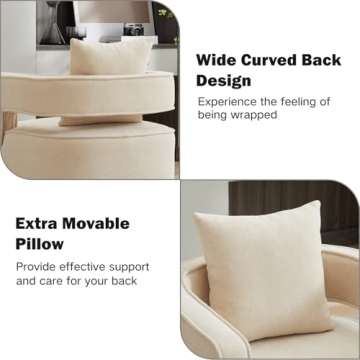 Chifee Vingol 29.1" Modern Beige Swivel Accent Chairs