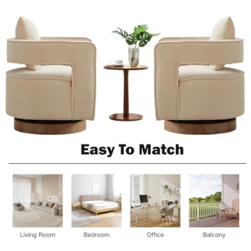 Chifee Vingol 29.1" Modern Beige Swivel Accent Chairs