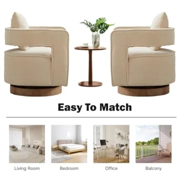 Chifee Vingol 29.1" Modern Beige Swivel Accent Chairs