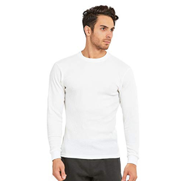 Men's Classic Waffle-Knit Heavy Thermal Top (S, White)