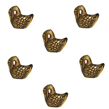 Perilla Home Set of 6 Antique Gold Knobs - Vintage Decorative Swan Knobs - for Room, Kitchen, Cabine...
