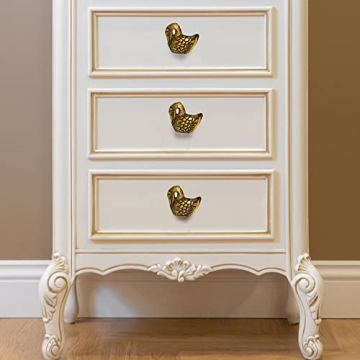 Antique Gold Decorative Swan Knobs Set of 6 for Cabinets