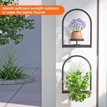 Flenpptly Metal Wall Plant Holder for Home Decor