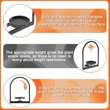 Flenpptly Metal Wall Plant Holder for Home Decor