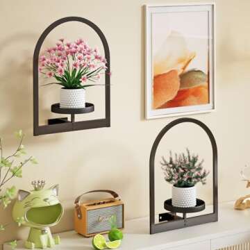 Flenpptly Metal Wall Plant Holder for Home Decor