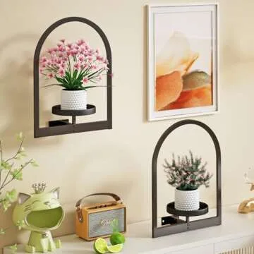 Flenpptly Metal Wall Plant Holder for Home Decor