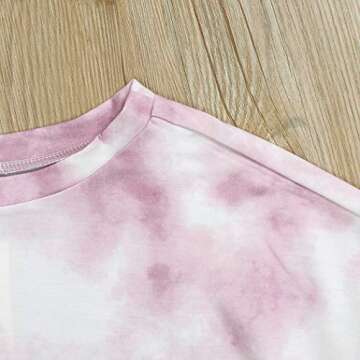 MYGBCPJS Mommy and Me Tie Dye Sweatsuit Women 2Pcs Outfits Set Long Sleeve Pullover + Pants Matching Family Loungewear