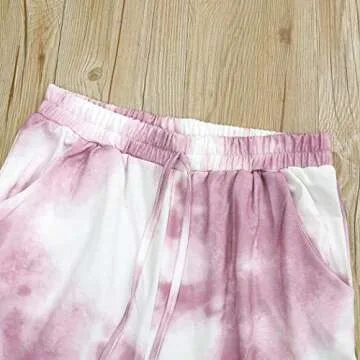 MYGBCPJS Mommy and Me Tie Dye Sweatsuit Women 2Pcs Outfits Set Long Sleeve Pullover + Pants Matching Family Loungewear