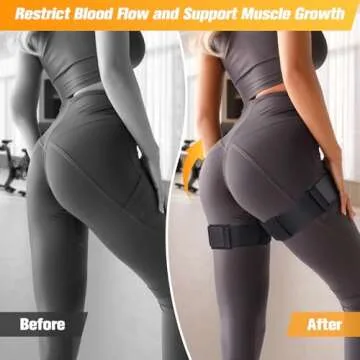 ROSYQUARZ Booty Bands, Blood Flow Restriction Bands for Women/Men, Adjustable BFR Training Bands for Glutes & Hip Building, Occlusion Resistance Bands for Exercising Butt, Squat, Thigh, Arms 2 Packs