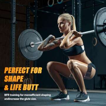 ROSYQUARZ Booty Bands, Blood Flow Restriction Bands for Women/Men, Adjustable BFR Training Bands for Glutes & Hip Building, Occlusion Resistance Bands for Exercising Butt, Squat, Thigh, Arms 2 Packs