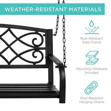Best Choice Metal Porch Swing - Stylish Durable Seating