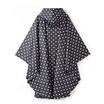 Krespuka Waterproof Rain Poncho for Women - Stylish & Functional