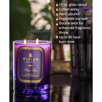 HARLEM CANDLE CO. Purple Love - Luxury 11 oz Scented Candle