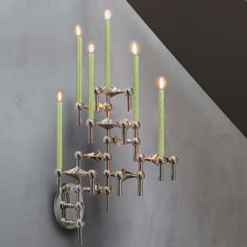 Grass Green Dripless Taper Candles for Home Decoration