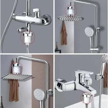 Water Outlet Purifier Kits Universal Faucet Filter for Kitchen Bathroom Shower Household Filter PP Cotton Element, 5-Micron Water Filter Filtration System. (2 Sets)