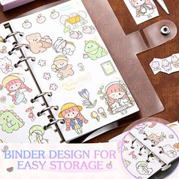 Reusable Sticker Book Collecting Sticker Binder 40 Sheets PVC Transparent Shell Collection Album for Collecting Labels Book Storage(1 Piece,A6)