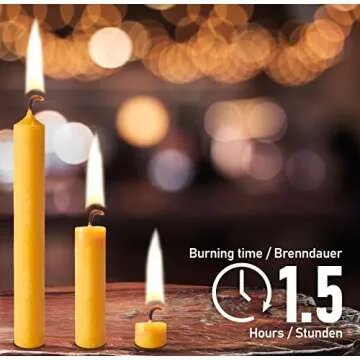 Eika Premium 100% Beeswax Tree Candles - Pack of 20 Honey Colored Natural Christmas Wax Candles for Pyramids, Carousels & Chimes - Made in Europe