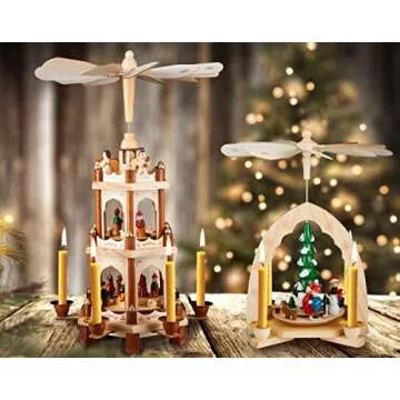 Eika Premium 100% Beeswax Tree Candles - Pack of 20 Honey Colored Natural Christmas Wax Candles for Pyramids, Carousels & Chimes - Made in Europe