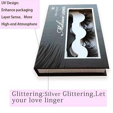 Mikiwi Real Mink lashes, 3D Mink Lashes, 5D Mink Lashes, Fluffy Long Mink Eyelashes, Dramatic Lashes, Luxury Makeup, Valentine's Day Gifts eyelashes (3pairs-a)