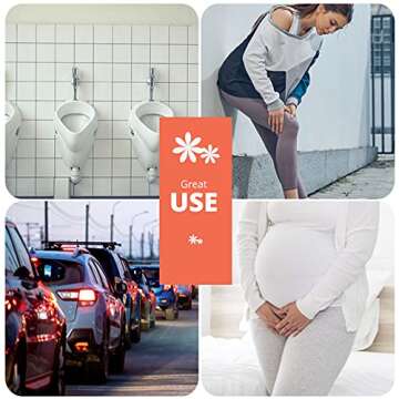 Micción Female Urinal - Leakproof Pee Cup for Women - Reusable & Hygienic Portable Urinal Funnel, Pee while standing. Road trips, Camping, Post Surgery Urination Device With Discreet Bag (Purple Pink)