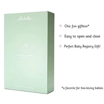 Ullabelle 3 Piece Wooden Baby Hair Brush and Comb Set for Newborns & Toddlers in Chic Gift Box - Ultra Soft Natural Goat Hair and Wood Baby Brush Set Prevents Cradle Cap - Perfect Registry Gift (Sage)