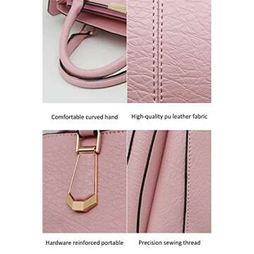 Pahajim Women Fashion Purses and Handbags Shoulder Tote Bags Top Handle Satchel for Women (pink)