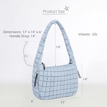 ODODOS Quilted Carryall Tote - Stylish & Lightweight