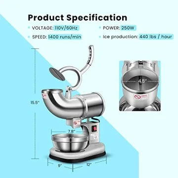 VIVOHOME Electric Dual Blades Ice Crusher for Home and Commercial Use