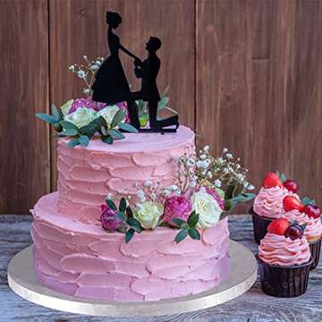 Cake Drums Round 12 Inch Silver Cake Boards with 1/2-Inch Thick Smooth Edges for Multi Tiered Birthday Wedding Party Cakes Drum Board (12 Inch)